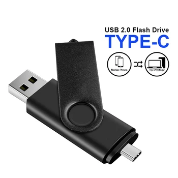 Високоскоростен USB Устройство Type-c OTG Pen Drive 32gb 64gb 128GB USB Устройство С Въртяща се дръжка За Android Micro/PC Бизнес подарък