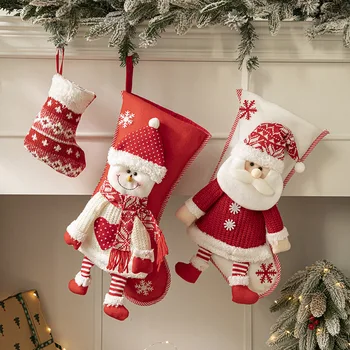 2023 Коледен Отглеждане на Дядо Коледа Чорапи Чанта Бонбони Коледна Украса за Дома Коледно Дърво Украса Навидад Подарък за Нова Година