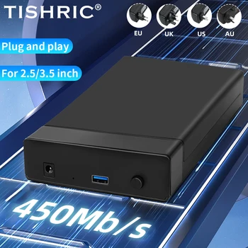 Корпуса на твърдия диск TISHRIC / Case / Кутия / Корпус на 2,5 / 3,5-инчови SSD-диск Sata Външния корпус на твърдия диск Optibay Sata Usb 3.0 ОБЕМ до 18 TB