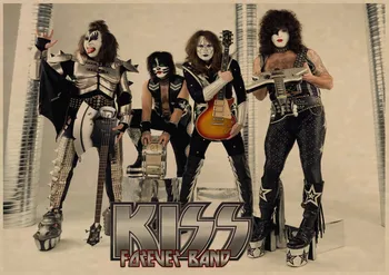 Ретро постер Kiss Band Kraft Ретро Европейската и американската музикална екипът на Star Класическа Декоративна живопис Ретро Постер A1
