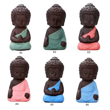 Будизмът, Малък Монах за медитация, Малки Фигурки, Миниатюрни изделия, Статуетки на Буда, Фаянс Мини, Китайски будизъм, Дзен-монасите