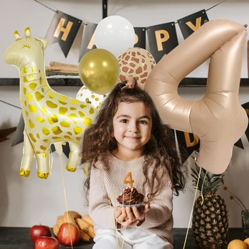 Брой 0-9 Елен Алуминиеви Крем-карамел цифрови балони Набор от консумативи за детски рожден ден